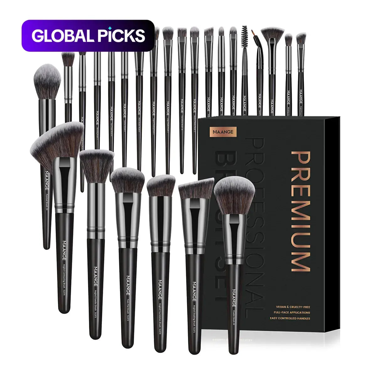 MAANGE Makeup Brushes Set, 25pcs/set Makeup Brush Kit with Soft Bristle, Soft Bristles Brush & Comfortable Grip, Professional Cosmetic Brushes, Cosmetics Brush for Foundation & Powder, Cosmetic Tool