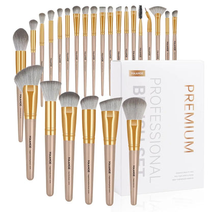 MAANGE Makeup Brushes Set, 25pcs/set Makeup Brush Kit with Soft Bristle, Soft Bristles Brush & Comfortable Grip, Professional Cosmetic Brushes, Cosmetics Brush for Foundation & Powder, Cosmetic Tool - Color: Baby Pink, Size: one-size