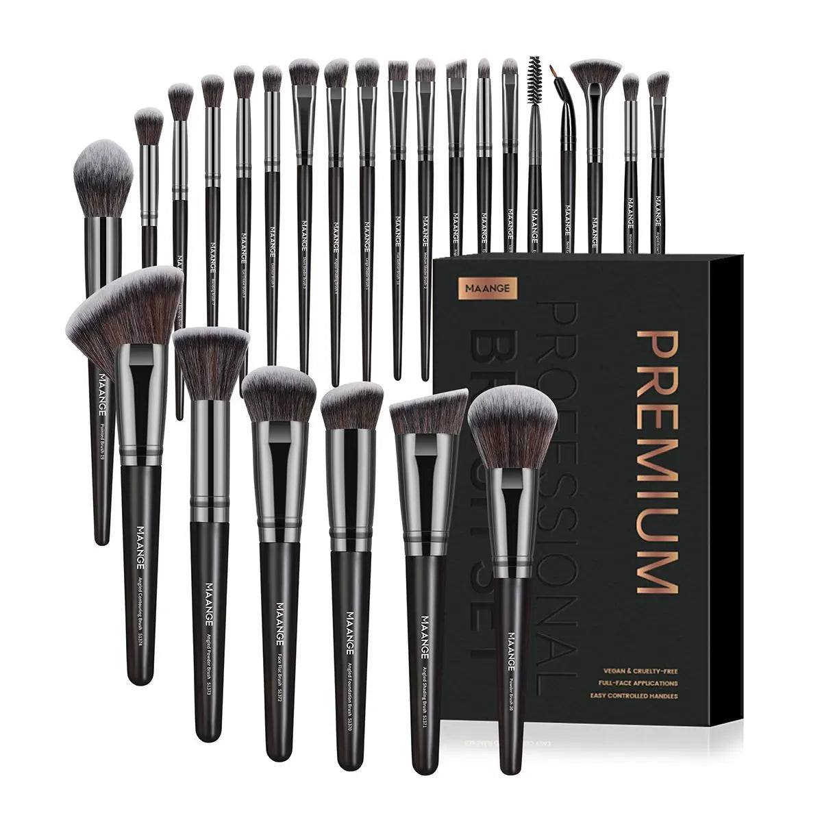 MAANGE Makeup Brushes Set, 25pcs/set Makeup Brush Kit with Soft Bristle, Soft Bristles Brush & Comfortable Grip, Professional Cosmetic Brushes, Cosmetics Brush for Foundation & Powder, Cosmetic Tool
