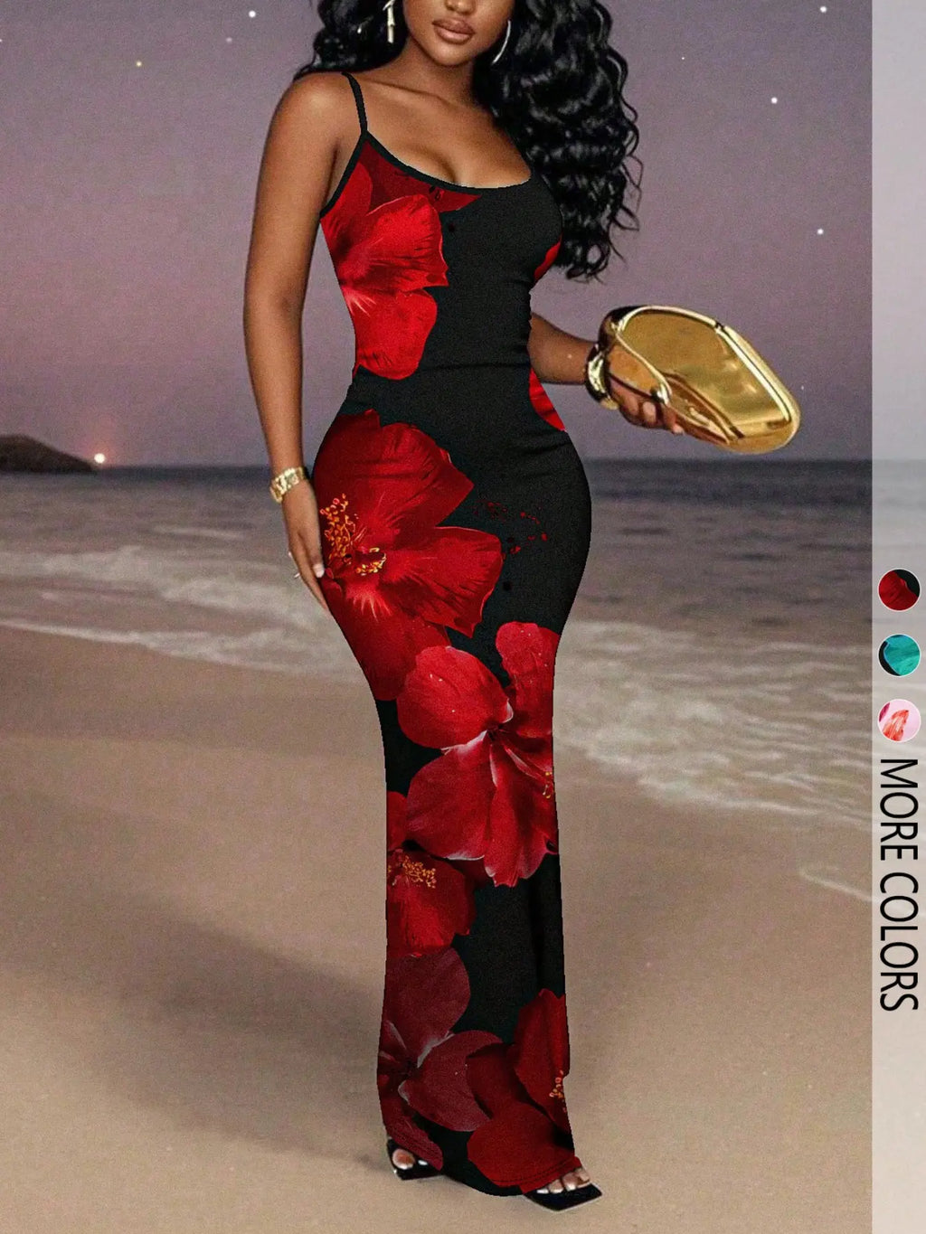 Women's Fashion Elegant Floral Print Cami Dress, Sexy Casual Summer Dress, Stylish Party Wear, Comfortable and Chic Design, Fit, Elegant Sleeveless Gown, Evening Party Dresses