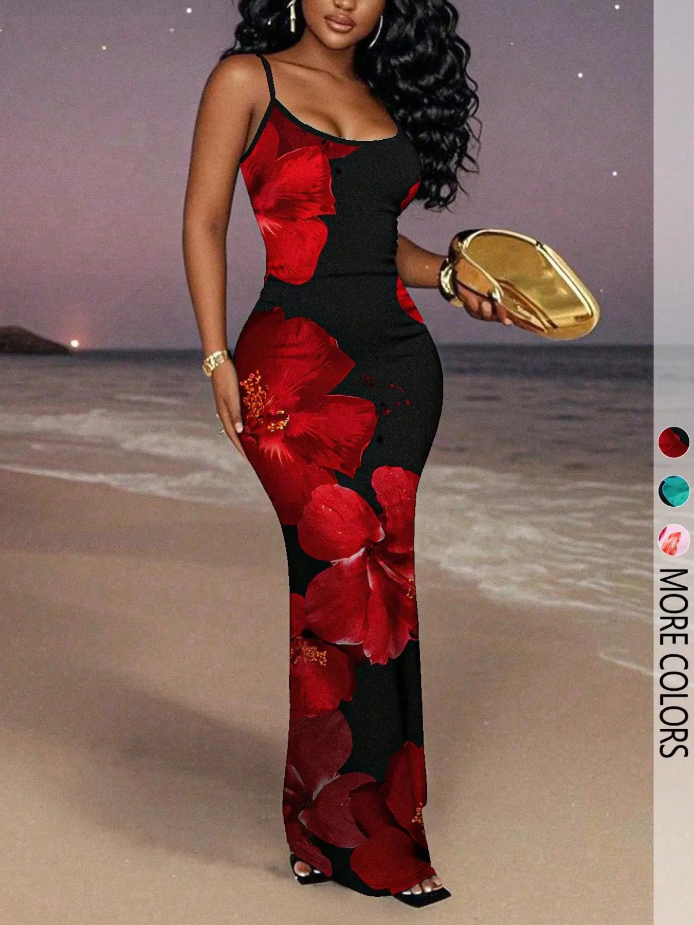 Women's Fashion Elegant Floral Print Cami Dress, Sexy Casual Summer Dress, Stylish Party Wear, Comfortable and Chic Design, Fit, Elegant Sleeveless Gown, Evening Party Dresses