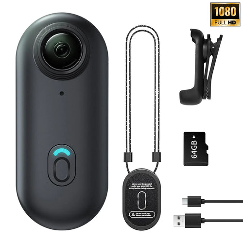 1080P Full HD Action Camera, Mini, Compact, Portable Wearable Cam, Wireless, Magnetic, Clip, 128GB Memory Card Storage, Hands-Free Recording, Ideal for Cycling, Skiing, Outdoor Sports #GLOBAL PICKS - Color: 1080P Basic 64GB, Specification: one-size