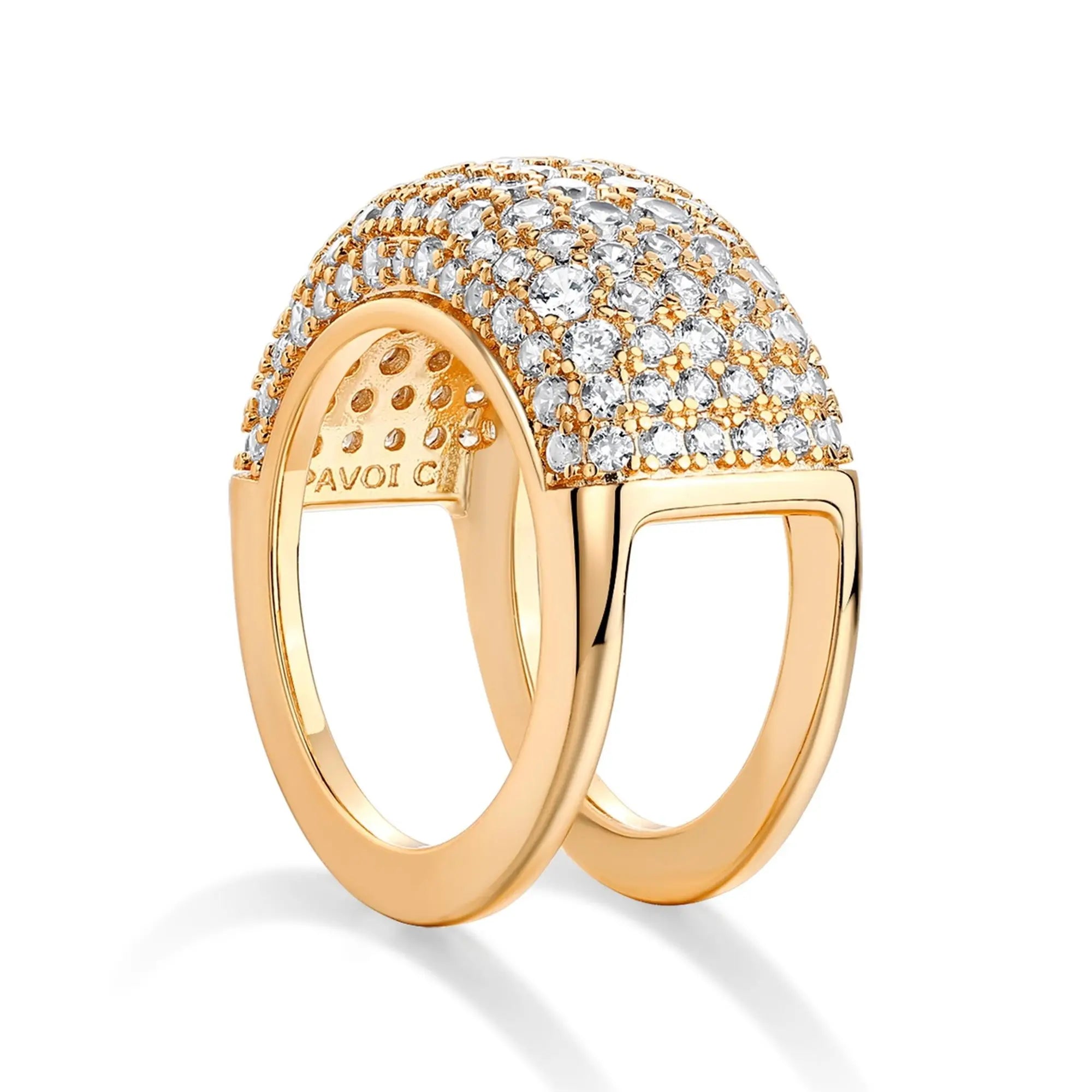 PAVOI 14K Gold Plated Pave Smart Ring Cover for Women - Trendy Fitness Ring Cover