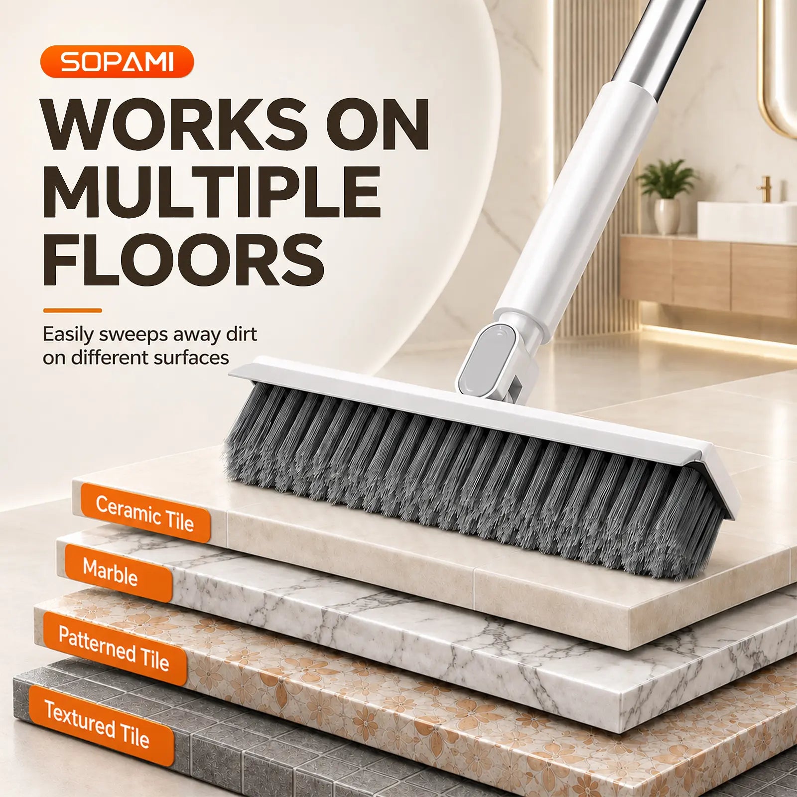 SOPAMI 180° Rotating Gap Cleaning Tool - Extendable Adjustable No-Touch Cleaner for Windows, Sliding Doors, Narrow Spaces, Home Deep Cleaning
