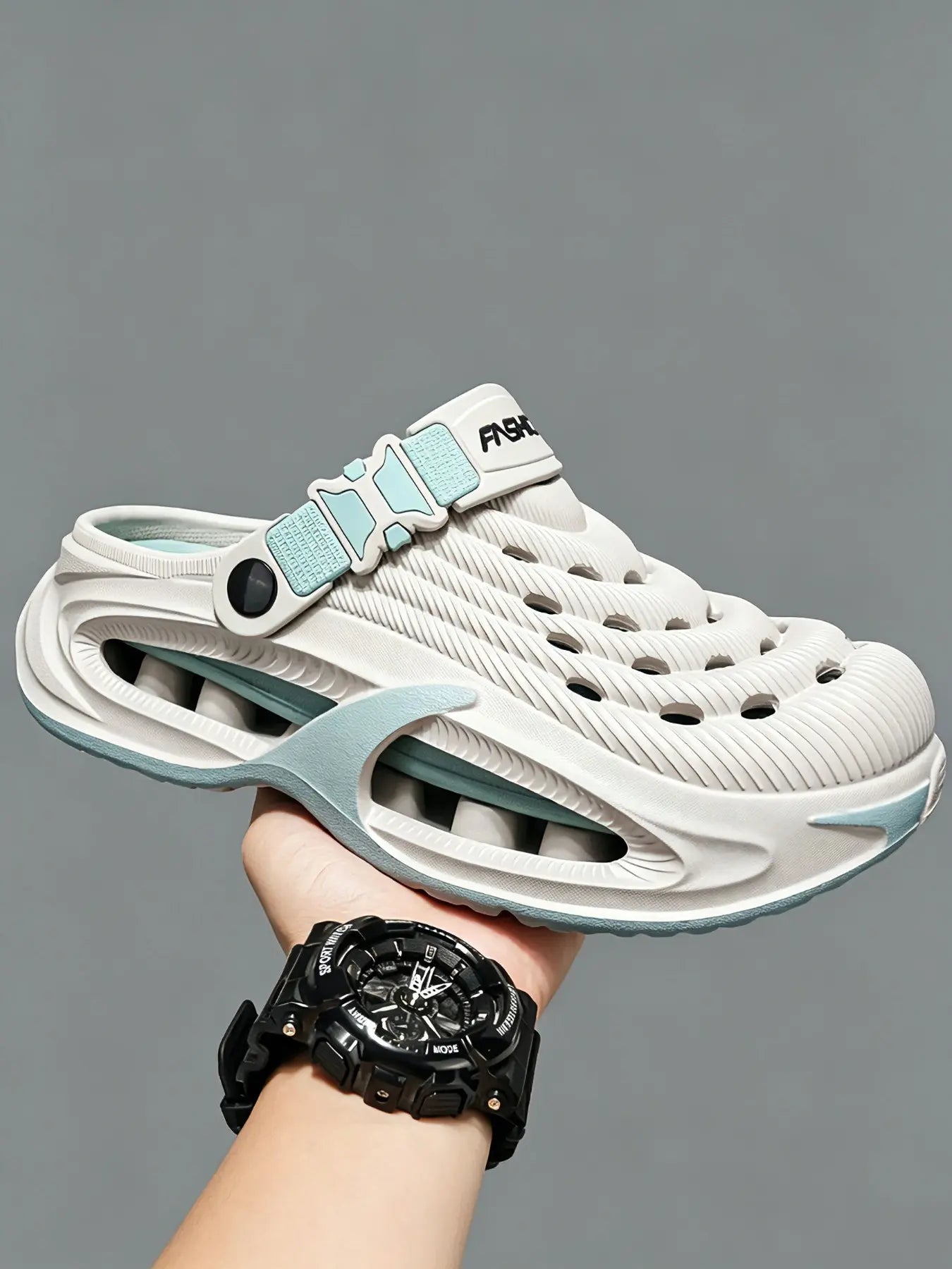 Men's Fashion Clogs, Summer Thick Sole Height Boost Platform Shoes, EVA Material, Breathable Anti-Slip Outdoor Casual Footwear