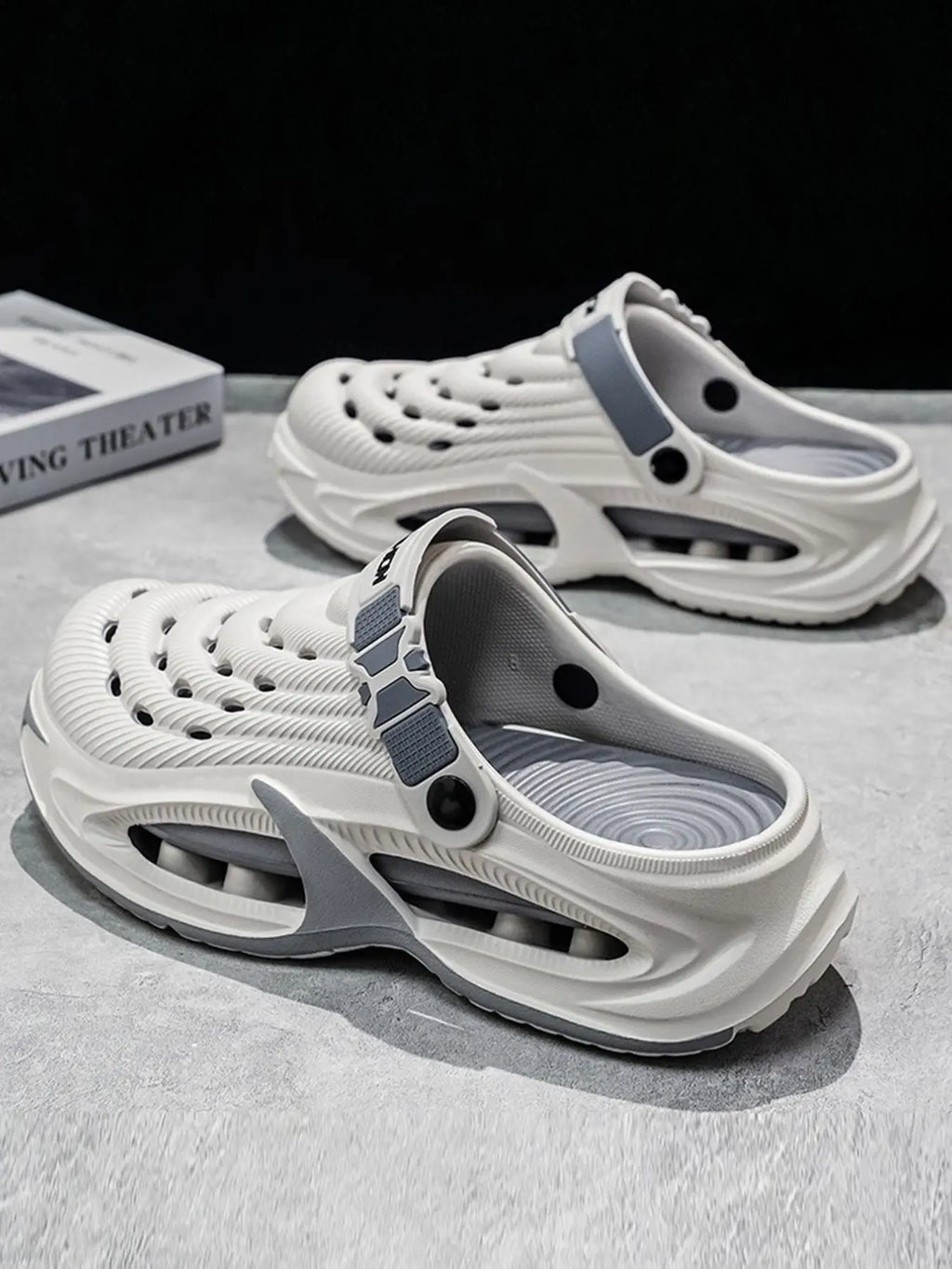 Men's Fashion Clogs, Summer Thick Sole Height Boost Platform Shoes, EVA Material, Breathable Anti-Slip Outdoor Casual Footwear