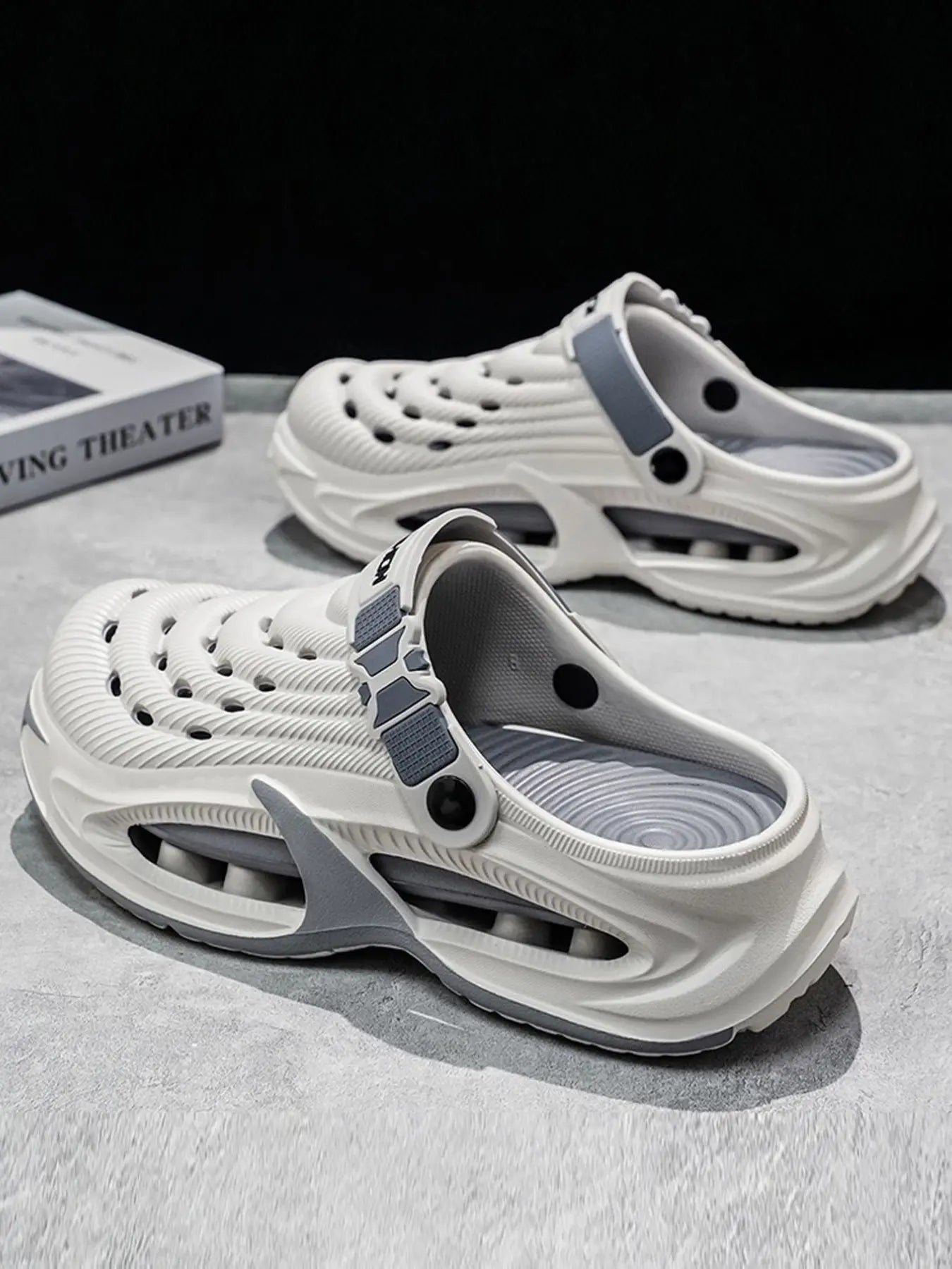 Men's Fashion Clogs, Summer Thick Sole Height Boost Platform Shoes, EVA Material, Breathable Anti-Slip Outdoor Casual Footwear