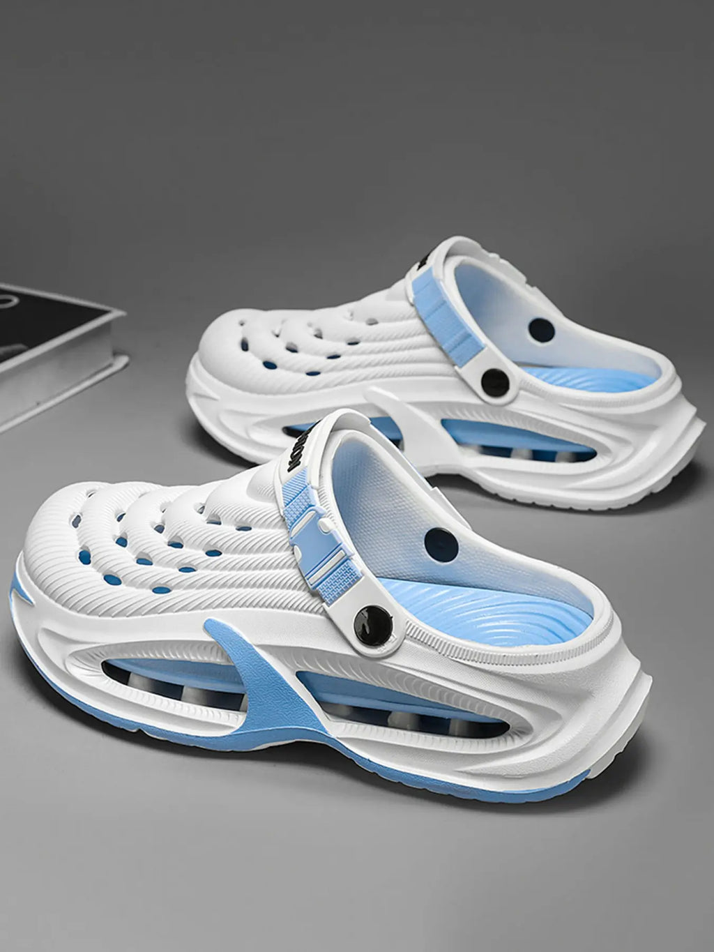 Men's Fashion Clogs, Summer Thick Sole Height Boost Platform Shoes, EVA Material, Breathable Anti-Slip Outdoor Casual Footwear