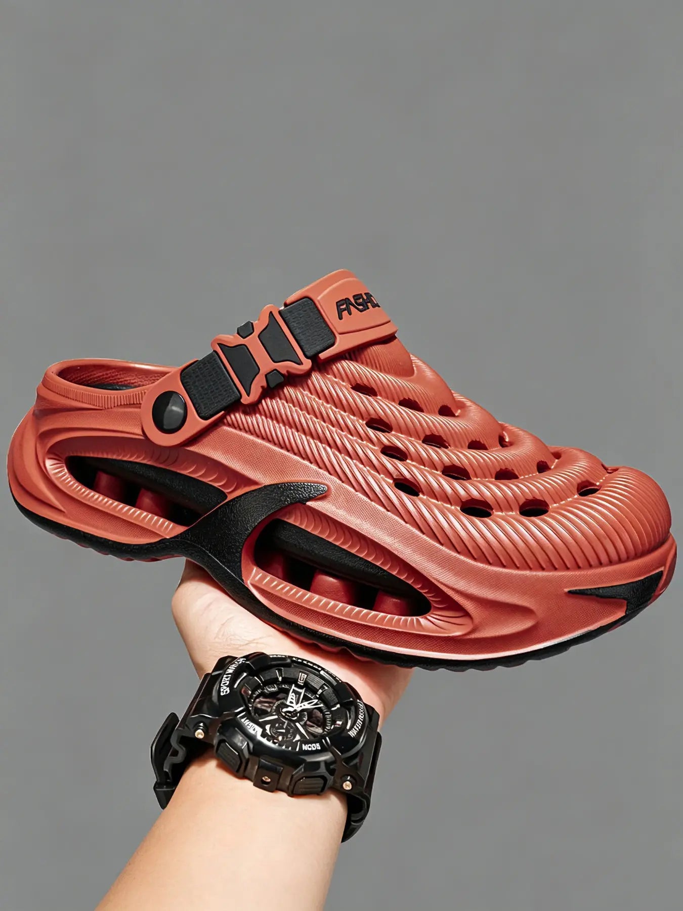 Men's Fashion Clogs, Summer Thick Sole Height Boost Platform Shoes, EVA Material, Breathable Anti-Slip Outdoor Casual Footwear