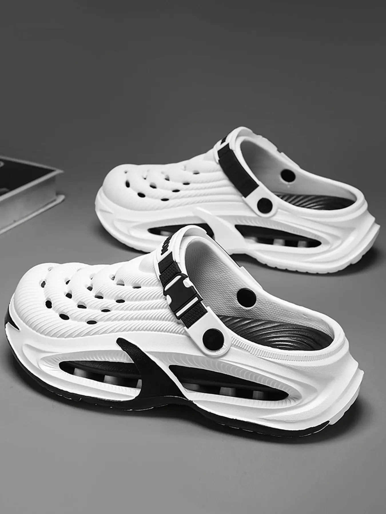 Men's Fashion Clogs, Summer Thick Sole Height Boost Platform Shoes, EVA Material, Breathable Anti-Slip Outdoor Casual Footwear