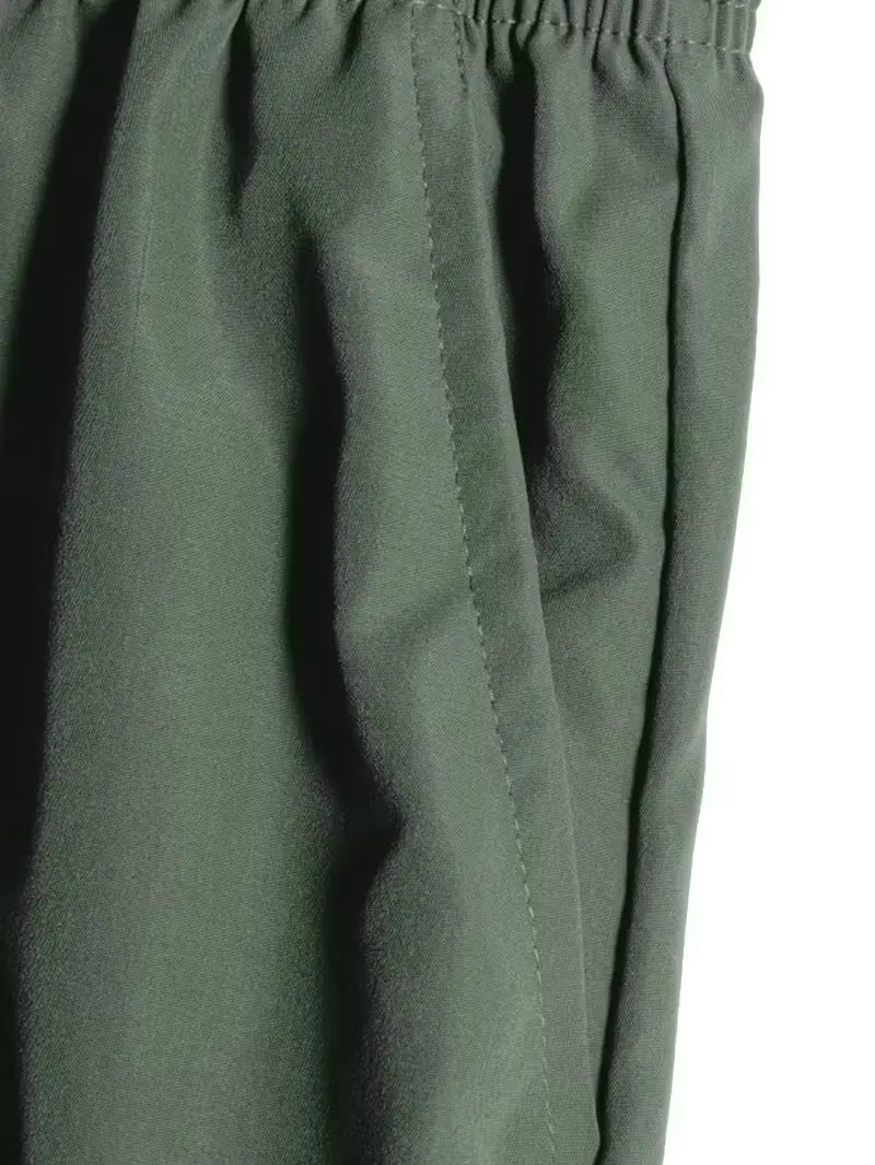 Women’s summer breathable cargo pants three-piece set—lightweight, quick-drying outdoor casual long pants featuring an elastic waistband, faux zipper decoration, multiple pockets, and an adjustable belt.