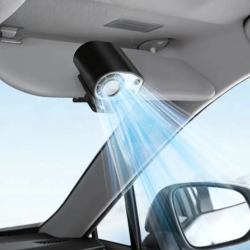 【Summer Survivals】Joytutus Car Clip-On Fan, Car Accessories, Portable Fan with LED Display, 360° Rotation, 100-Speed Stepless Adjustment, USB-Rechargeable Charging Button , Cars Accessories