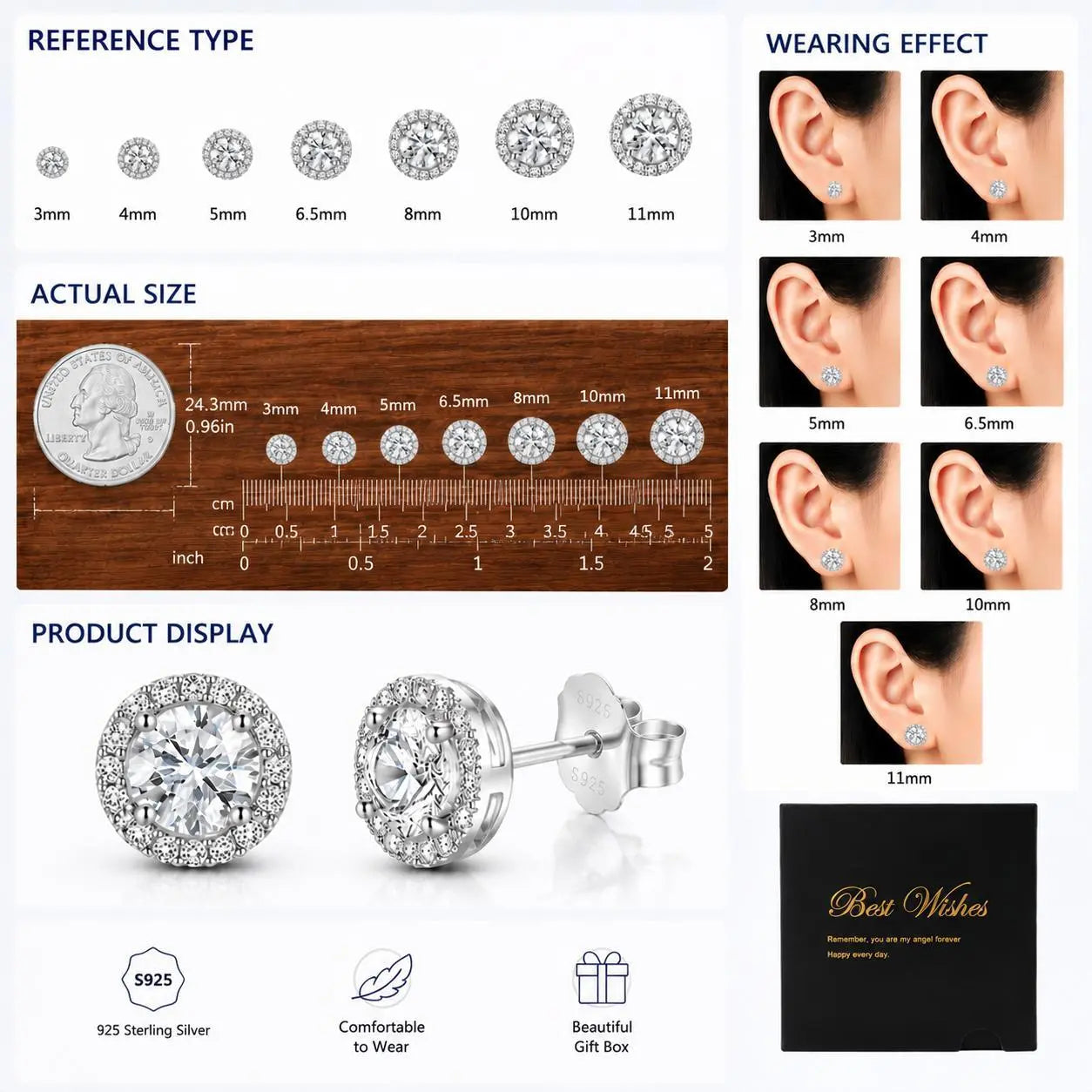 Iced Out Moissanite Halo Studs | 925 Sterling Silver Hip Hop Earrings