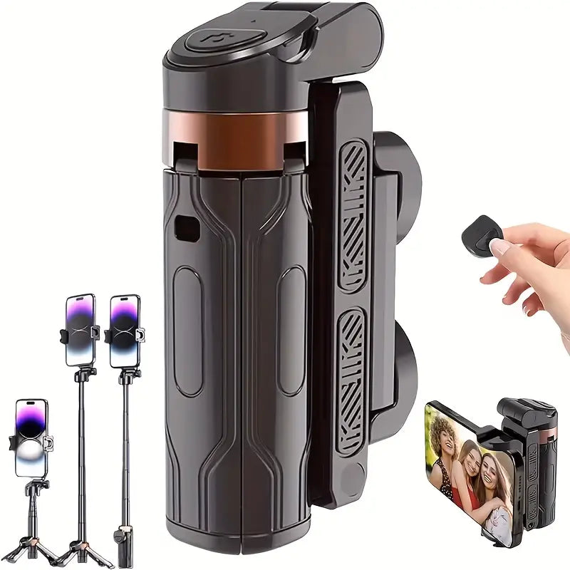 Mini Flexible Portable Bluetooth-compatible Selfie Stick Travel Tripod Stand, Extensible Multi-Function Phone Holder for iPhone Android Smartphone Camera Accessories, Portable Selfie Accessory, Travel Gadgets